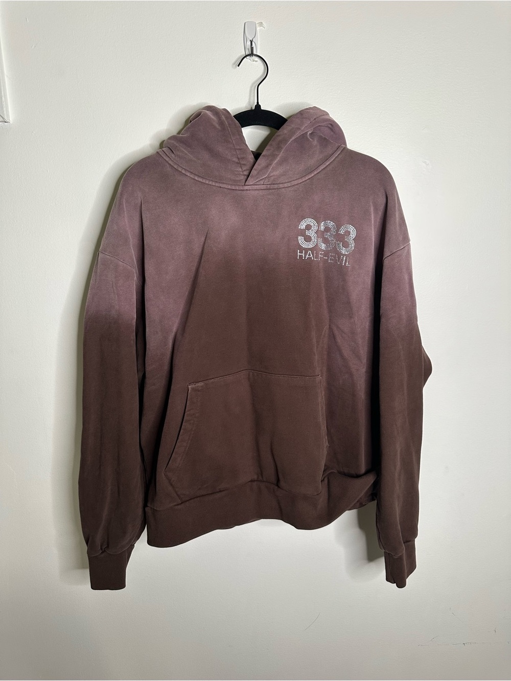 NWOT Half-Evil 333 Men's Hoodie Sweatshirt in Washed Brown sz medium